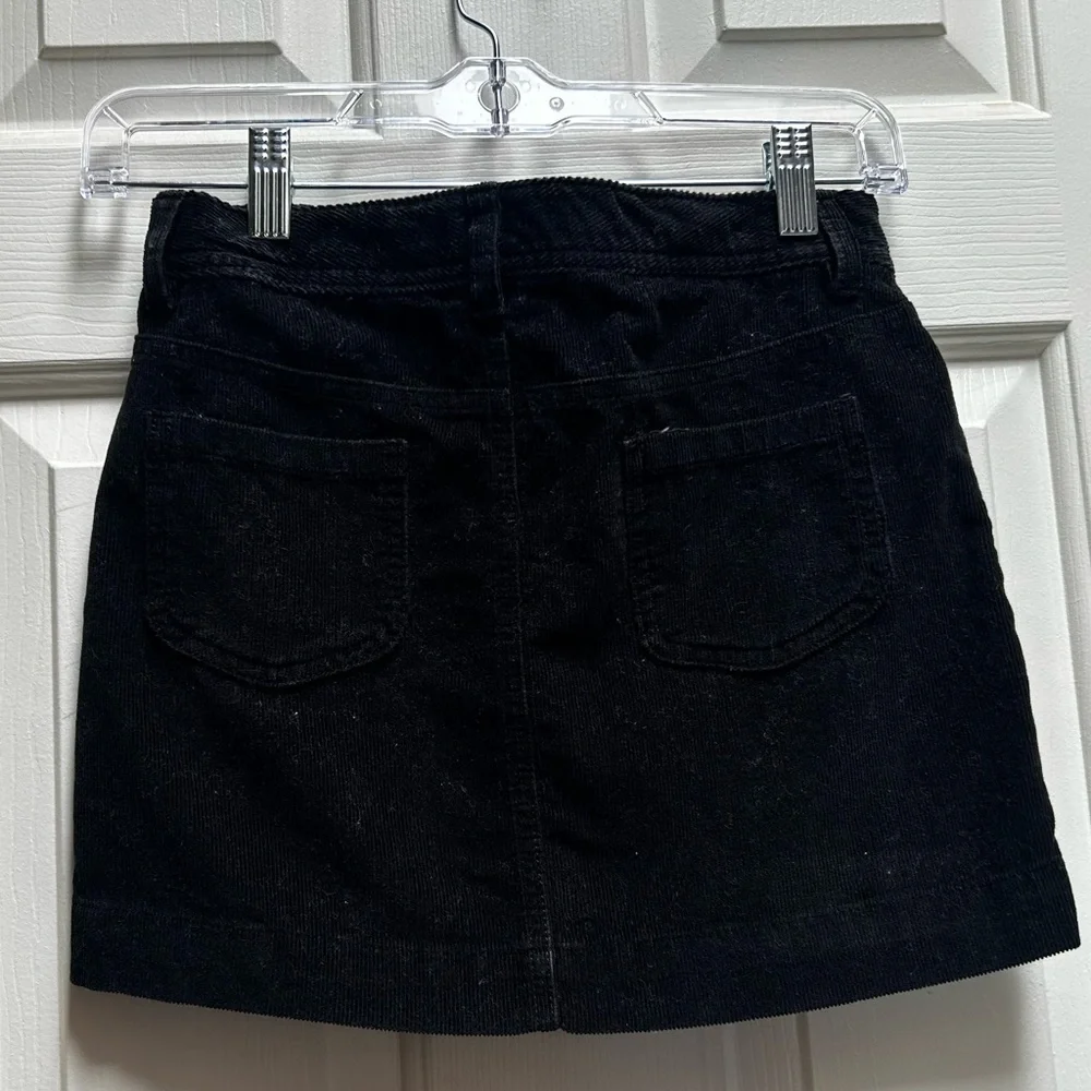 OLD NAVY Black Corduroy Mini Skirt Girls Size 10 adjustable waist straps